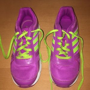 Green and Purple Adidas Sneakers